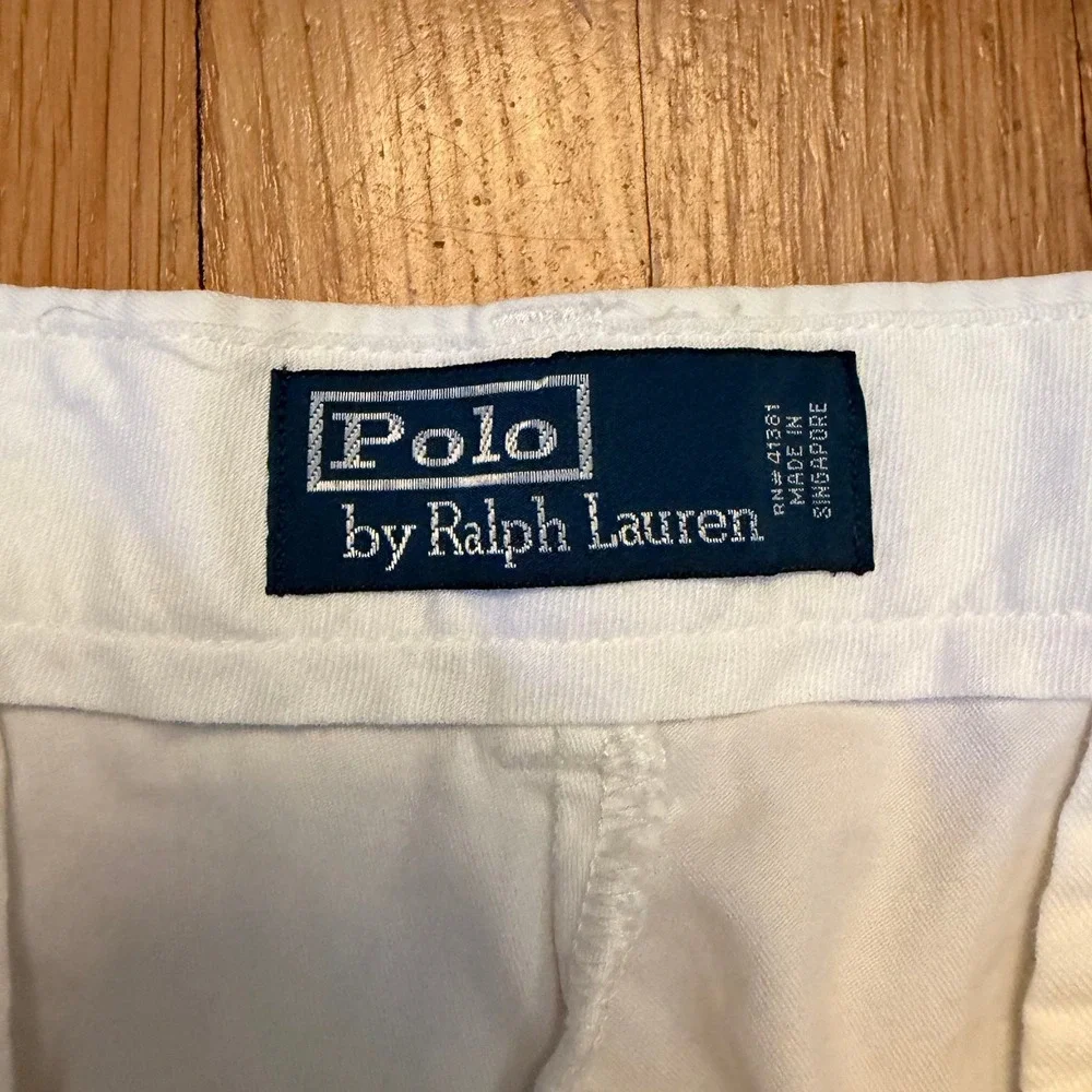 Polo Ralph Lauren Chino Pants Mens 36x34 White Flat Front Cotton Straight Fit